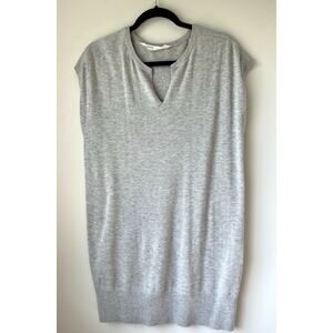 Athleta Gray Sweater Dress~ Cap Sleeve Intent Mini Dress V-Neck~ SZ S